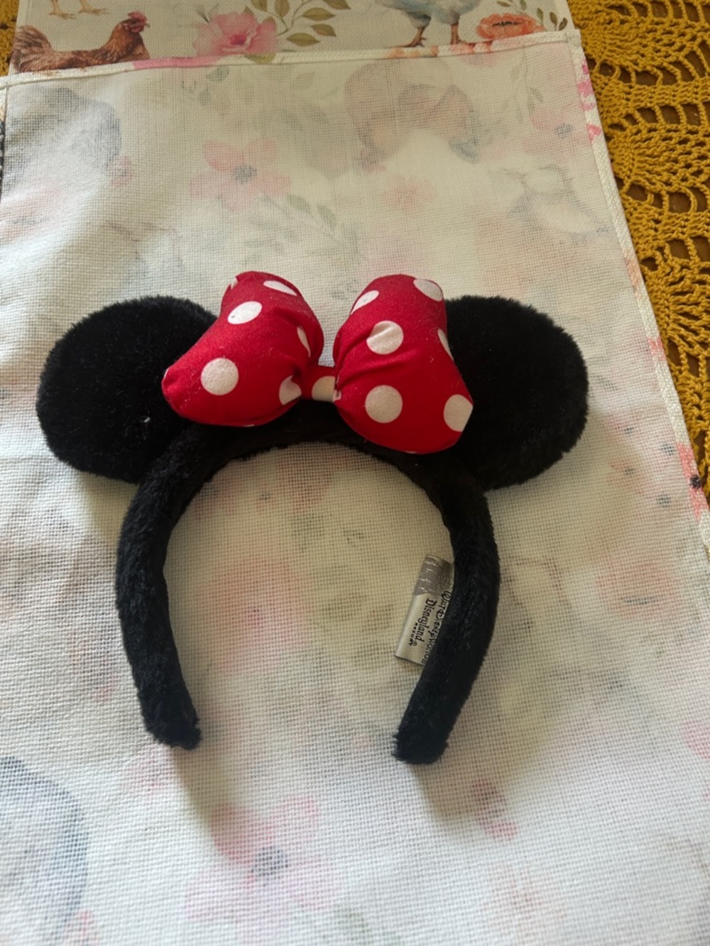 Disney Black Minnie Mouse Ear Headband with Red Polka Dot Bow